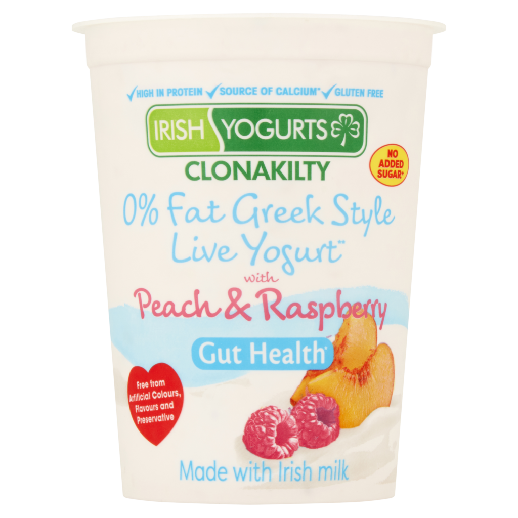 Irish Yogurts Clonakilty 0 Fat Greek Style Live Yogurt with Peach