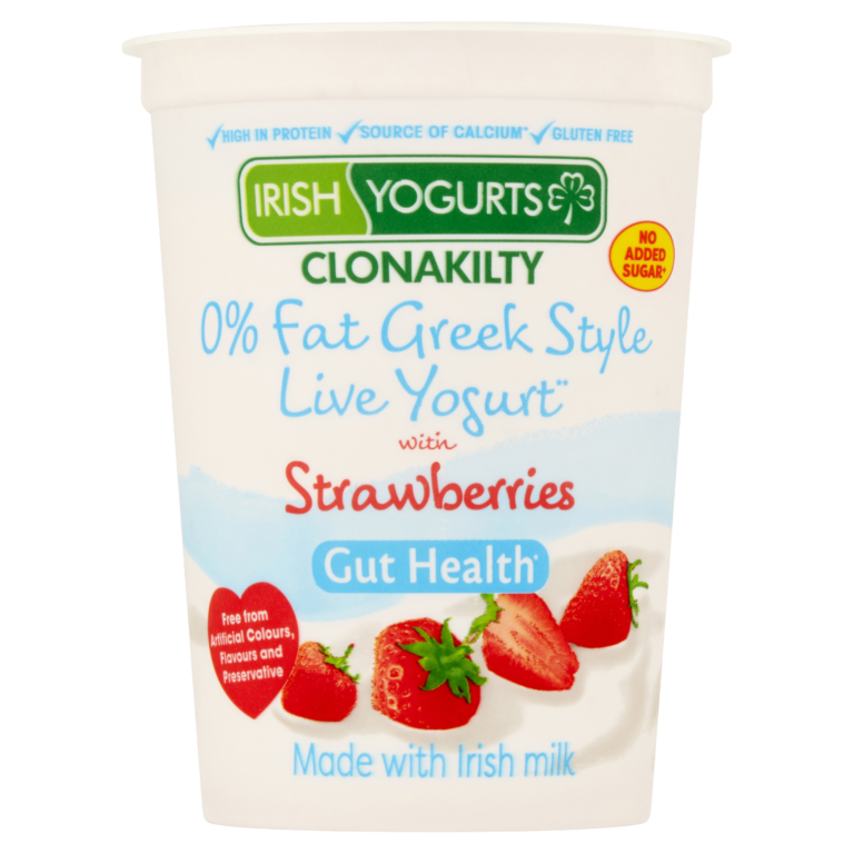 Irish Yogurts Clonakilty 0 Fat Greek Style Live Yogurt with Strawberry