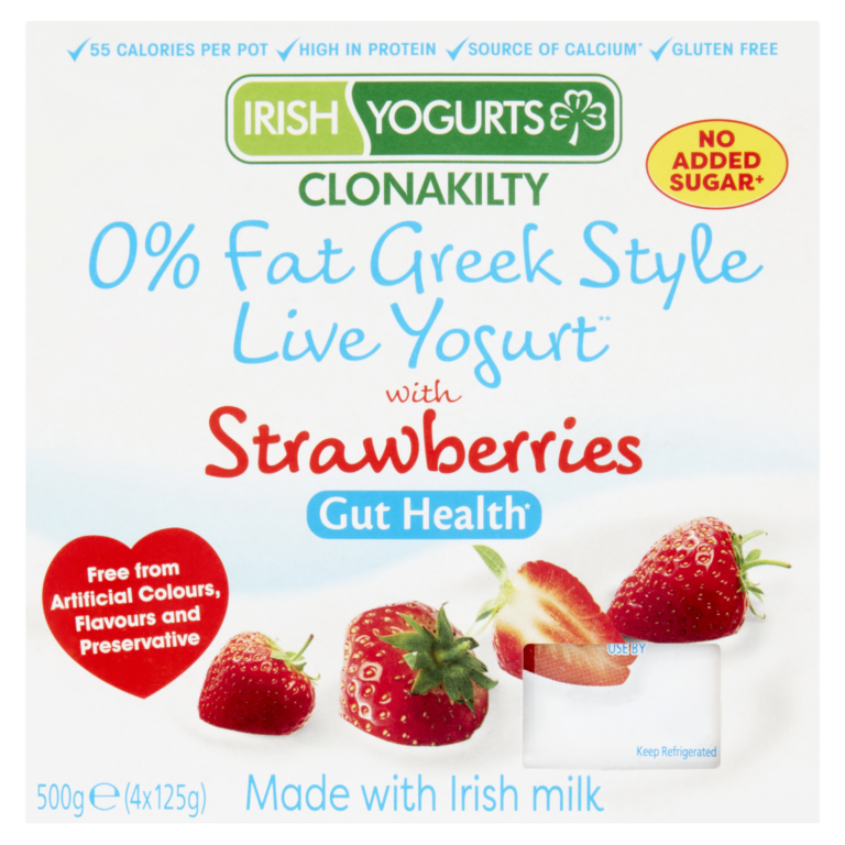 Irish Yogurts Clonakilty 0 Fat Greek Style Live Yogurt with Strawberry