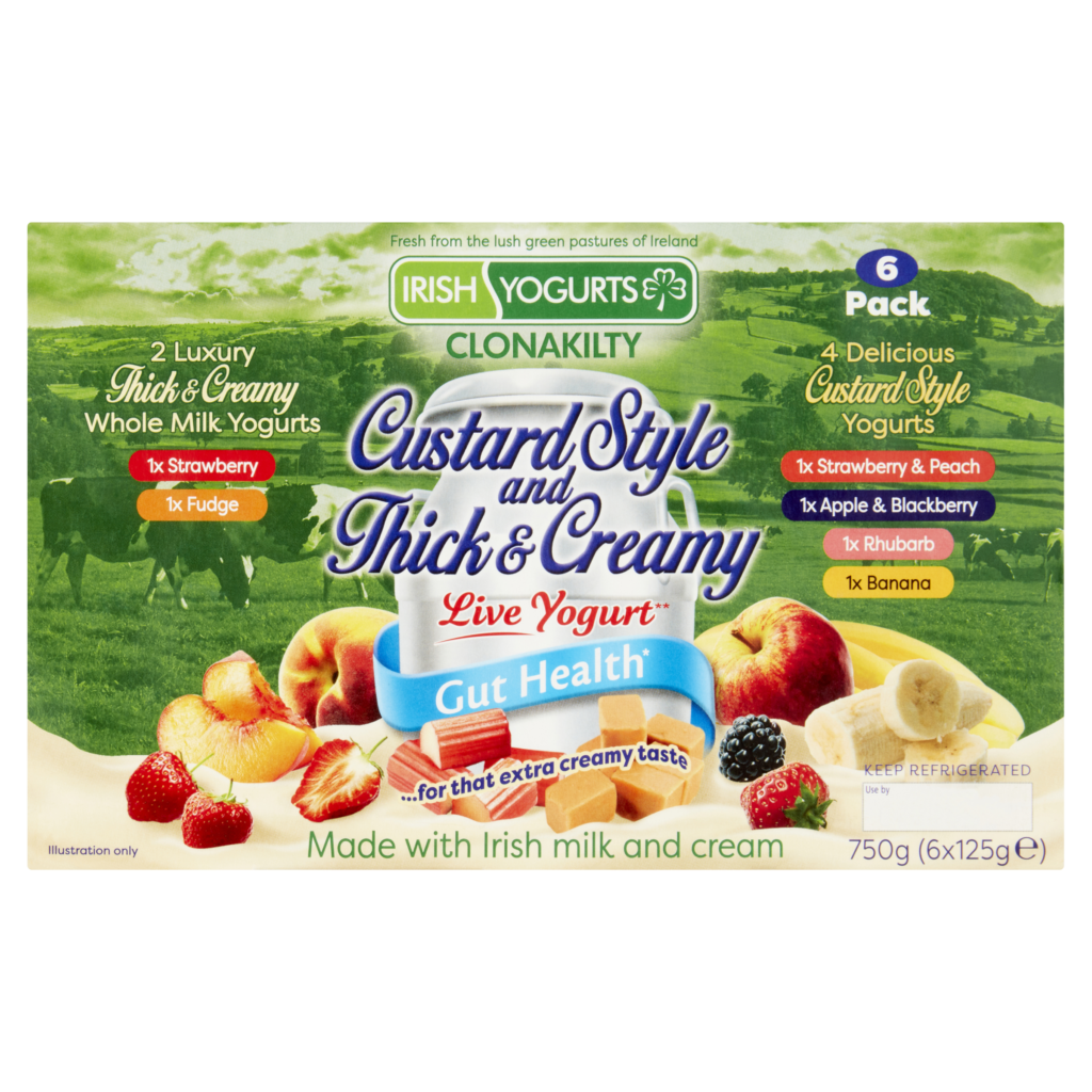 Irish Yogurts Clonakilty Live Yogurt Custard Style Thick & Creamy 125gm