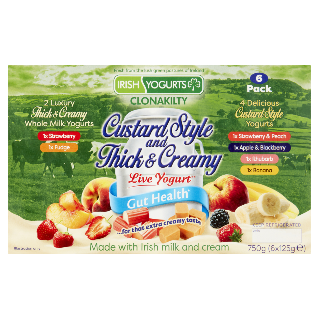 Irish Yogurts Clonakilty Live Yogurt Custard Style Thick & Creamy 125gm