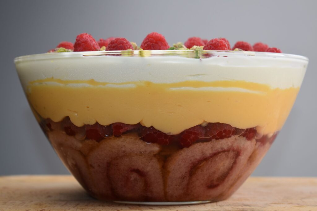 Raspberry, Yogurt & White Chocolate Trifle