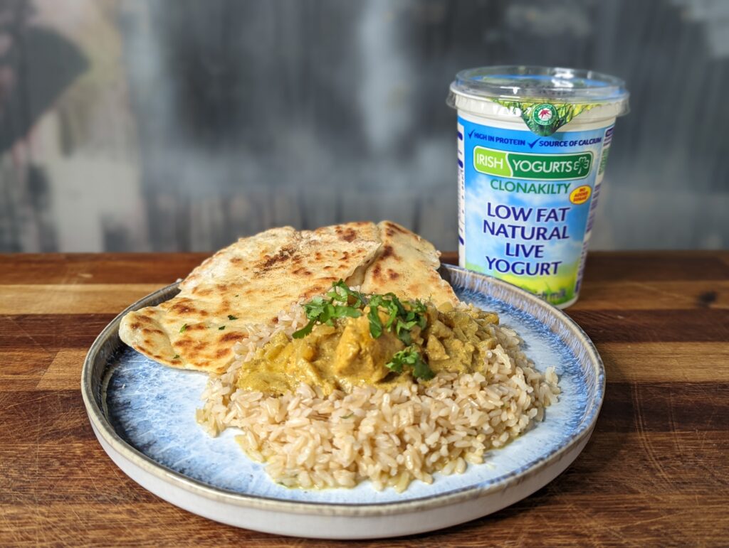 RTE Irish Yogurt Clonakilty Chicken Korma, Yoghurt Flatbreads and Riata