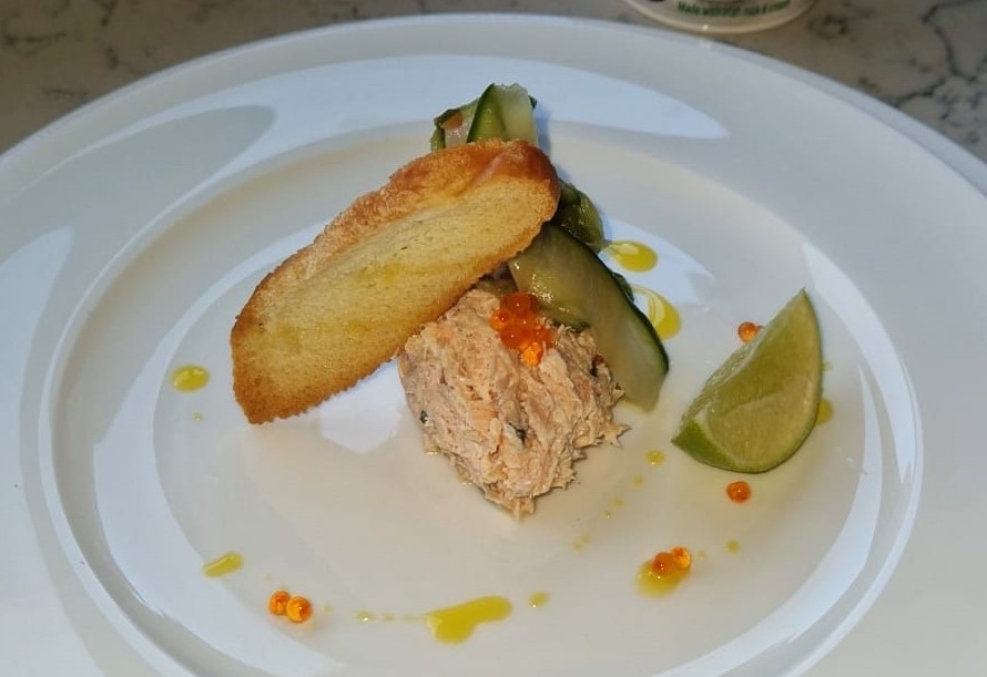 Poached Salmon Pâté with Pickled Cucumber