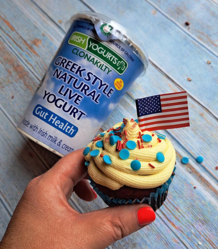 4th of July Red Velvet and Buttercream Muffins