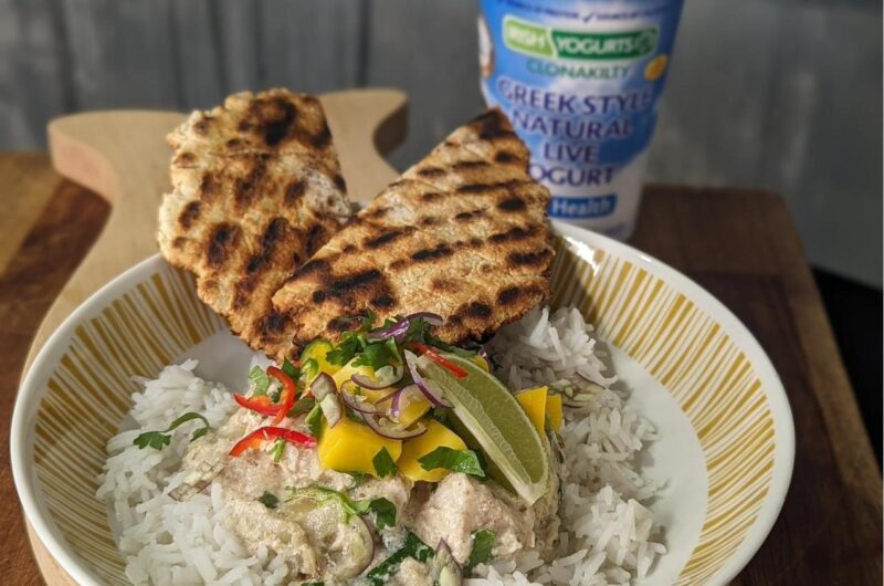 Turmeric Fish Curry with Yogurt Flatbread