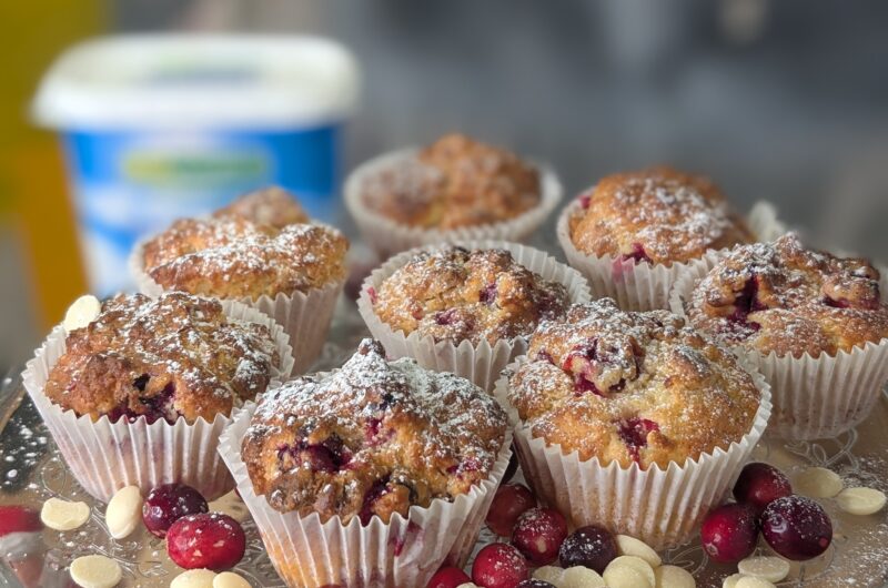 Christmas Cranberry, Orange and White Chocolate Muffins