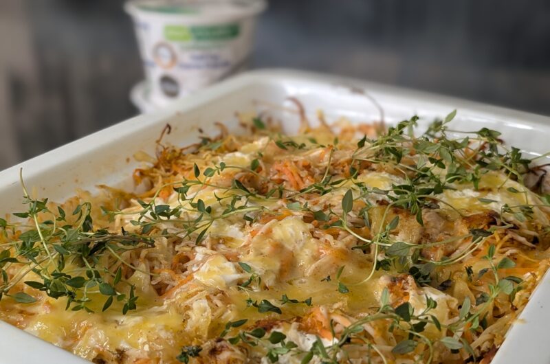 Root Vegetable Gratin with Creme Fraiche and Gruyère