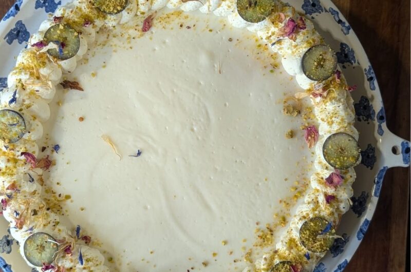 New York Style Cheesecake with Blueberry Compote